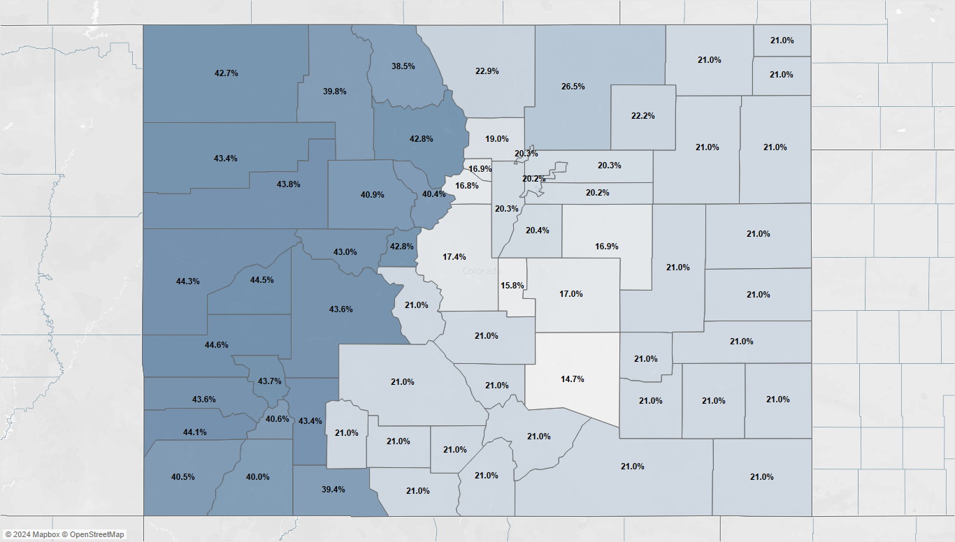 2025 Reinsurance Savings by County in Colroado